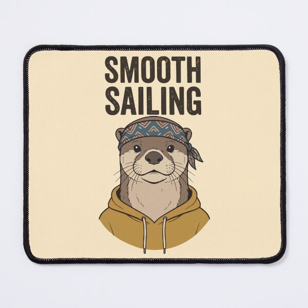 Item preview, Smooth Sailing Otter Wearing Bandana And Hoodie designed and sold by Amir Faysal.