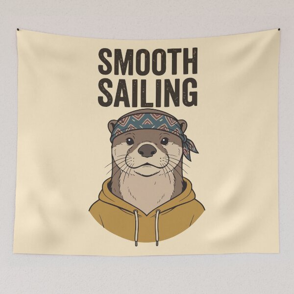 Item preview, Smooth Sailing Otter Wearing Bandana And Hoodie designed and sold by Amir Faysal.