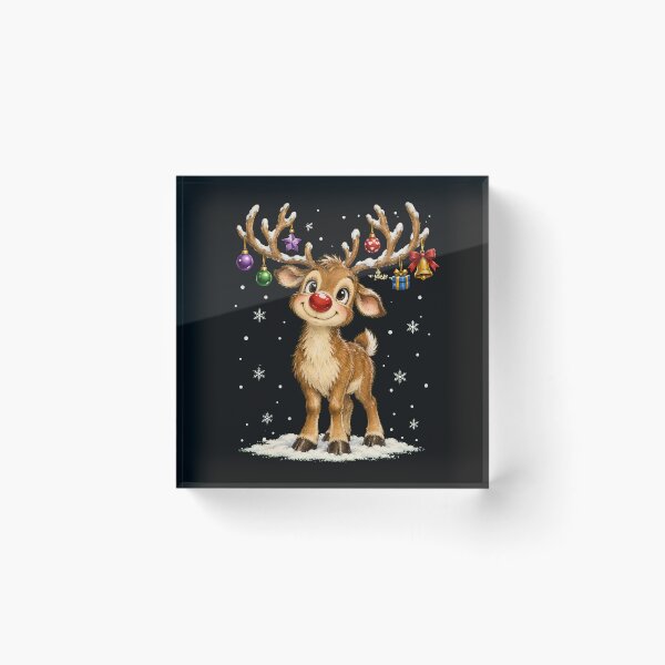 Item preview, Cute Reindeer with Decorated Antlers & Red Nose designed and sold by BumbleBloom7.