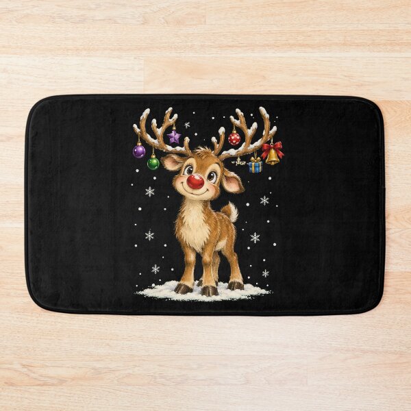 Item preview, Cute Reindeer with Decorated Antlers & Red Nose designed and sold by BumbleBloom7.