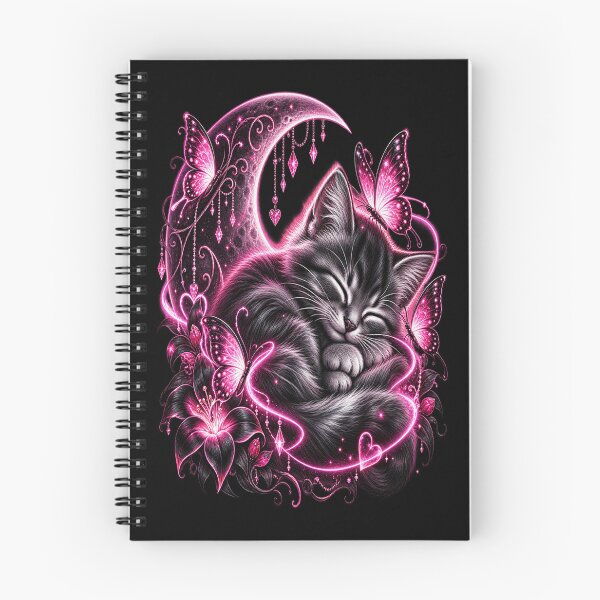 Item preview, Mystical Neon Cat – Magical Moon and Butterflies designed and sold by TroviTutto.
