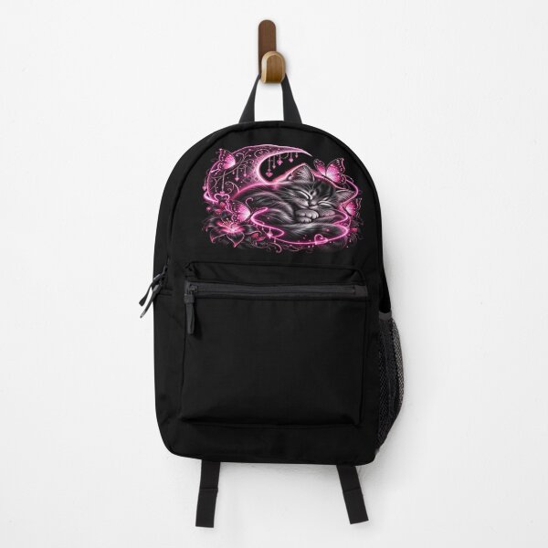 Item preview, Mystical Neon Cat – Magical Moon and Butterflies designed and sold by TroviTutto.