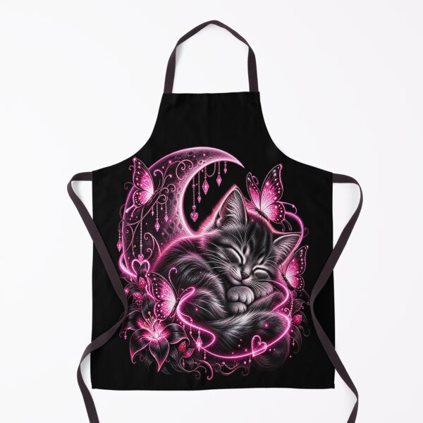 Item preview, Mystical Neon Cat – Magical Moon and Butterflies designed and sold by TroviTutto.