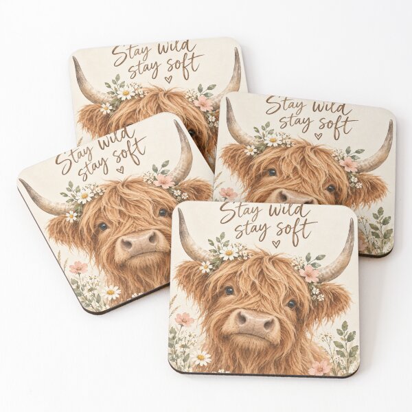 Item preview, Stay Wild Stay Soft Highland Cow designed and sold by Willow Sky.