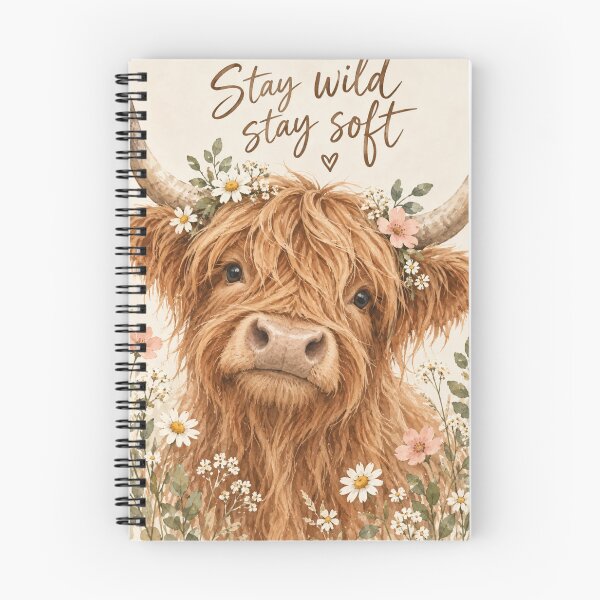 Item preview, Stay Wild Stay Soft Highland Cow designed and sold by Willow Sky.