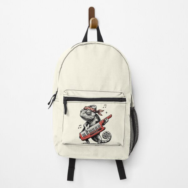 Item preview, Chameleon Playing Keytar Retro Music Bandana Art designed and sold by Amir Faysal.