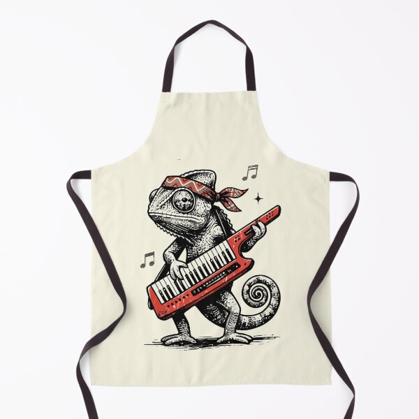 Item preview, Chameleon Playing Keytar Retro Music Bandana Art designed and sold by Amir Faysal.
