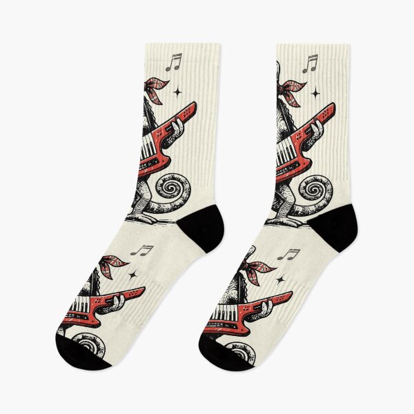 Item preview, Chameleon Playing Keytar Retro Music Bandana Art designed and sold by Amir Faysal.