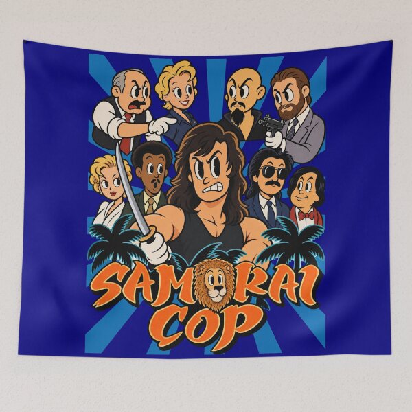 Item preview, Samurai Cop Cartoon Parody T-Shirt | Retro Cult Movie Police Action Design designed and sold by Preston Meyers Designs.
