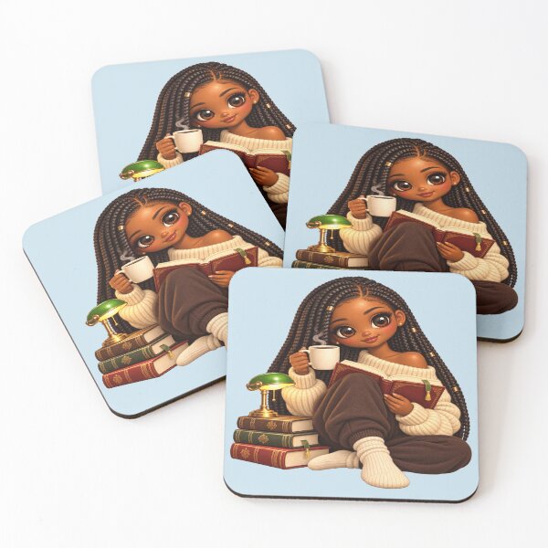 Item preview, Black Woman Book Lover Coffee Reader designed and sold by POD DYNASTY | Original Print On Demand T-Shirt Graphics.