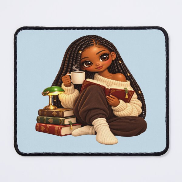 Item preview, Black Woman Book Lover Coffee Reader designed and sold by POD DYNASTY | Original Print On Demand T-Shirt Graphics.