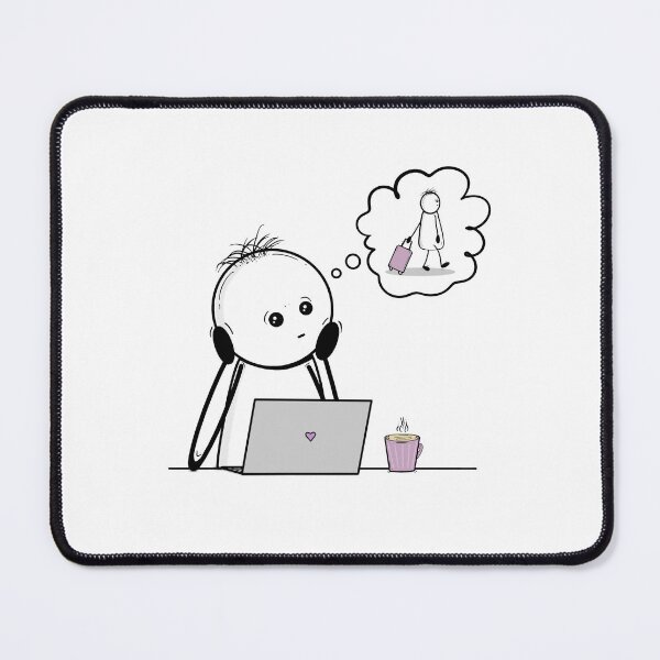 Item preview, Daydreaming of Vacation – Hand-drawn Relatable Digital Illustration & Print designed and sold by MyVisionaryHuez.