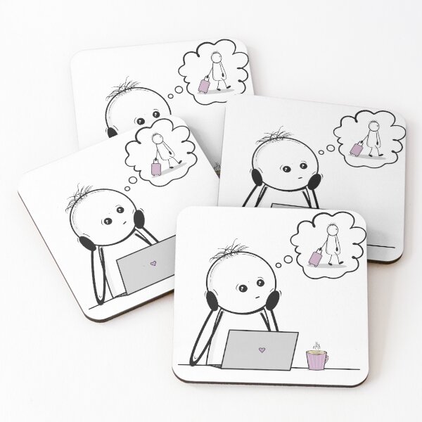 Item preview, Daydreaming of Vacation – Hand-drawn Relatable Digital Illustration & Print designed and sold by MyVisionaryHuez.