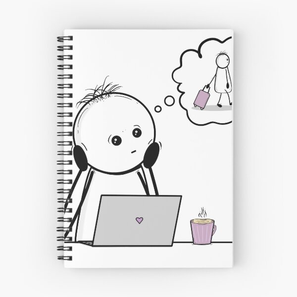 Item preview, Daydreaming of Vacation – Hand-drawn Relatable Digital Illustration & Print designed and sold by MyVisionaryHuez.