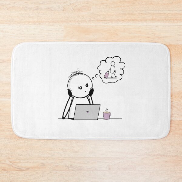 Item preview, Daydreaming of Vacation – Hand-drawn Relatable Digital Illustration & Print designed and sold by MyVisionaryHuez.