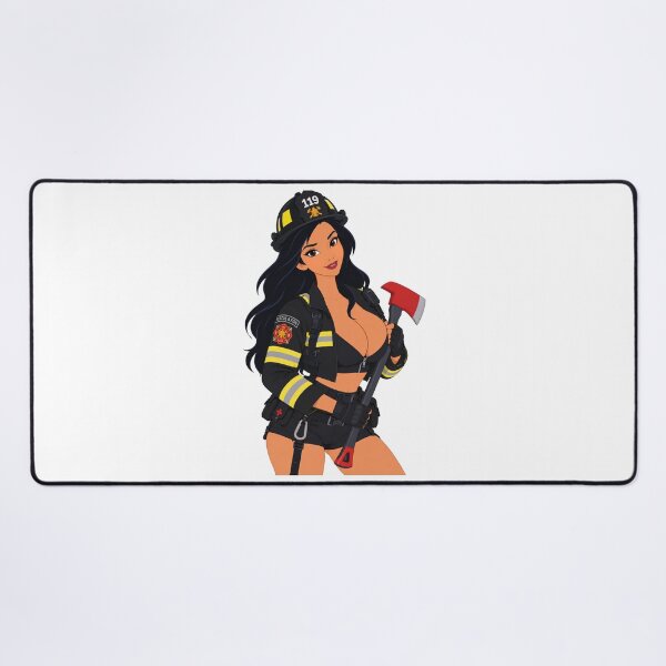 Item preview, Firefighter Girl Hero Rescue Axe - Retro 90s Cartoon Style designed and sold by Hollow Moon Studios..