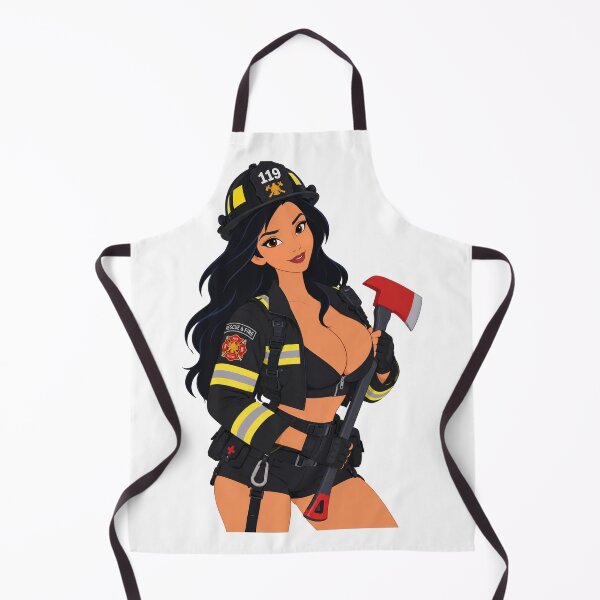 Item preview, Firefighter Girl Hero Rescue Axe - Retro 90s Cartoon Style designed and sold by Hollow Moon Studios..
