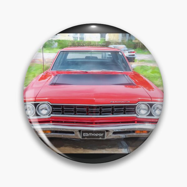 Item preview, 1968 Red Plymouth Satellite Sports Coupe Road Runner Muscle Car Art  designed and sold by RichFrancoCars.