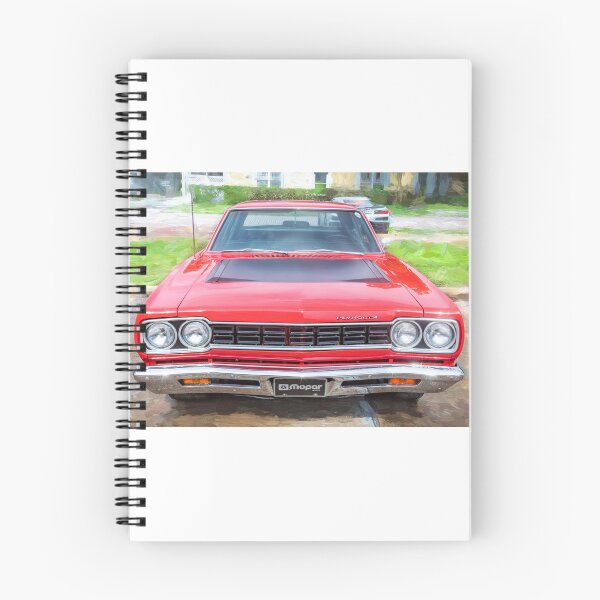 Item preview, 1968 Red Plymouth Satellite Sports Coupe Road Runner Muscle Car Art  designed and sold by RichFrancoCars.