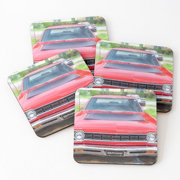 Item preview, 1968 Red Plymouth Satellite Sports Coupe Road Runner Muscle Car Art  designed and sold by RichFrancoCars.