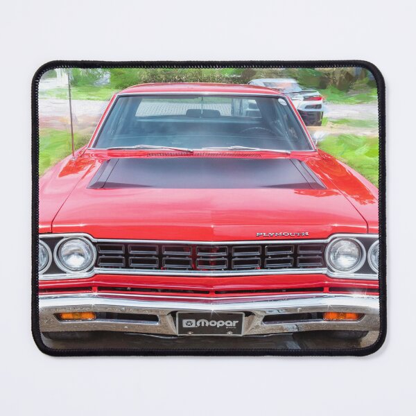 Item preview, 1968 Red Plymouth Satellite Sports Coupe Road Runner Muscle Car Art designed and sold by RichFrancoCars.