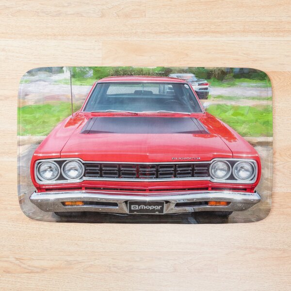 Item preview, 1968 Red Plymouth Satellite Sports Coupe Road Runner Muscle Car Art  designed and sold by RichFrancoCars.