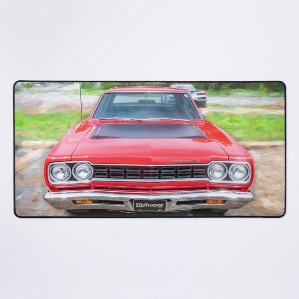 Item preview, 1968 Red Plymouth Satellite Sports Coupe Road Runner Muscle Car Art designed and sold by RichFrancoCars.