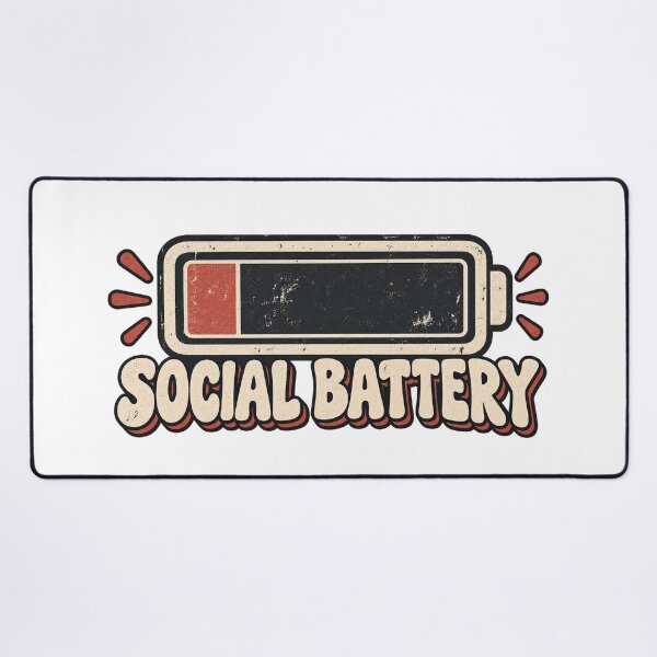 Item preview, Low Social Battery Retro Graphic designed and sold by Glottopia.