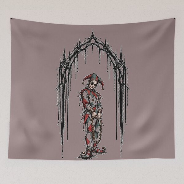 Item preview, Lonely Jester Beneath Gothic Gateway designed and sold by Qenlo.