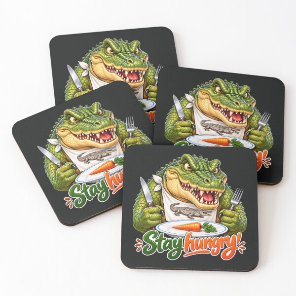 Item preview, Stay Hungry – Funny Diet Motivation Crocodile with Carrot designed and sold by flashARTstudio.
