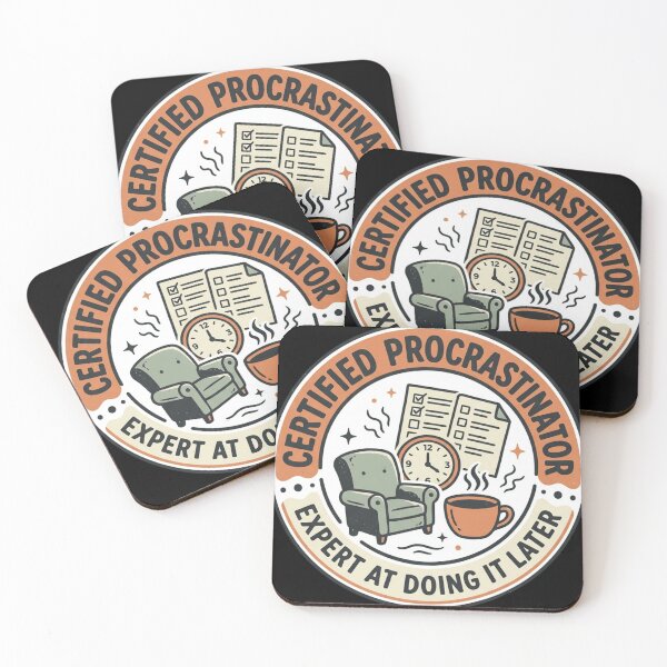 Item preview, Certified Procrastinator Expert At Doing It Later Funny Retro Badge Art designed and sold by mood-draftsman.
