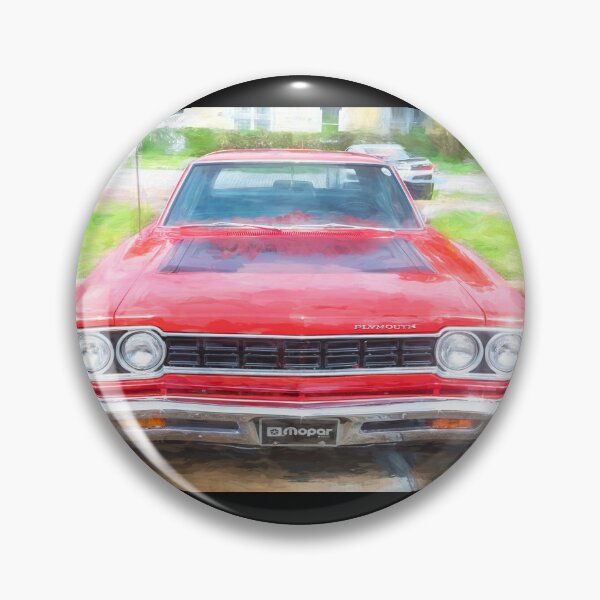 Item preview, 1968 Red Plymouth Satellite Sports Coupe Road Runner Muscle Car Art  designed and sold by RichFrancoCars.