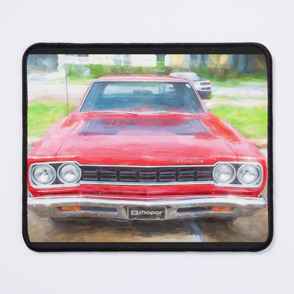 Item preview, 1968 Red Plymouth Satellite Sports Coupe Road Runner Muscle Car Art designed and sold by RichFrancoCars.