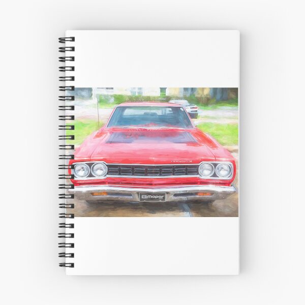 Item preview, 1968 Red Plymouth Satellite Sports Coupe Road Runner Muscle Car Art  designed and sold by RichFrancoCars.