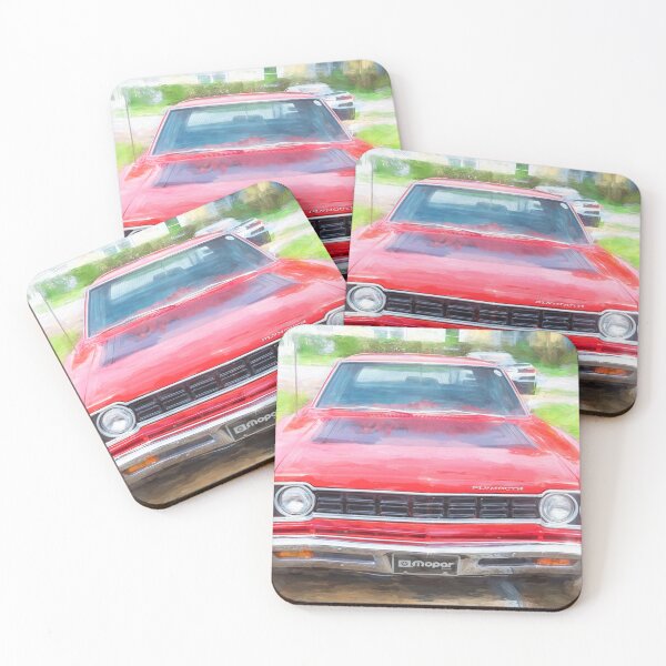 Item preview, 1968 Red Plymouth Satellite Sports Coupe Road Runner Muscle Car Art  designed and sold by RichFrancoCars.