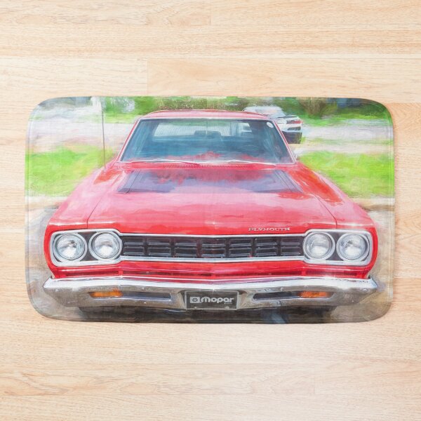 Item preview, 1968 Red Plymouth Satellite Sports Coupe Road Runner Muscle Car Art  designed and sold by RichFrancoCars.