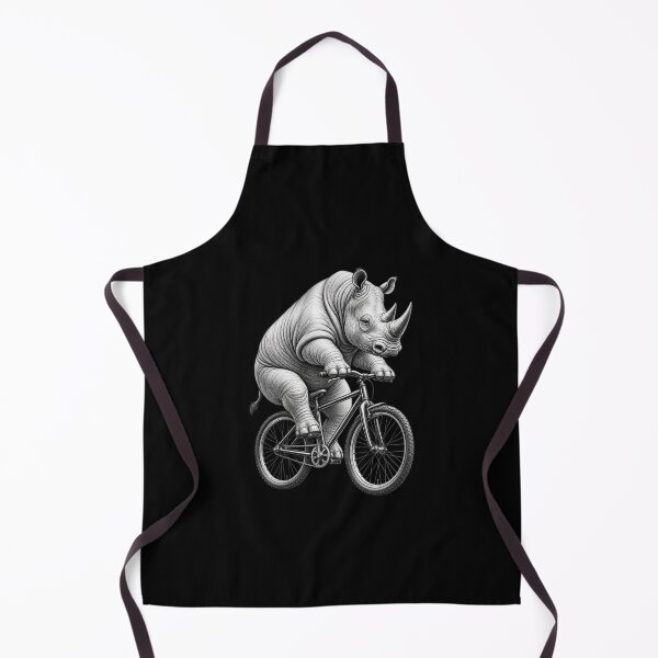 Item preview, Rhino on a Bicycle – Funny Cycling Animal T-Shirt designed and sold by Classic Chaos Creations.