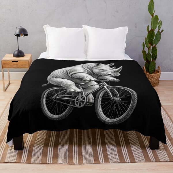 Item preview, Rhino on a Bicycle – Funny Cycling Animal T-Shirt designed and sold by Classic Chaos Creations.