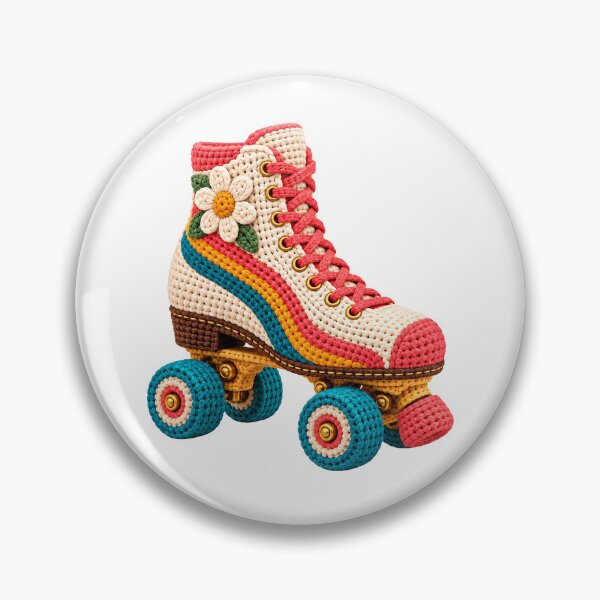 Item preview, Crochet Retro Roller Skate – Colorful Vintage Roller Skating designed and sold by Digital Culture Studio.