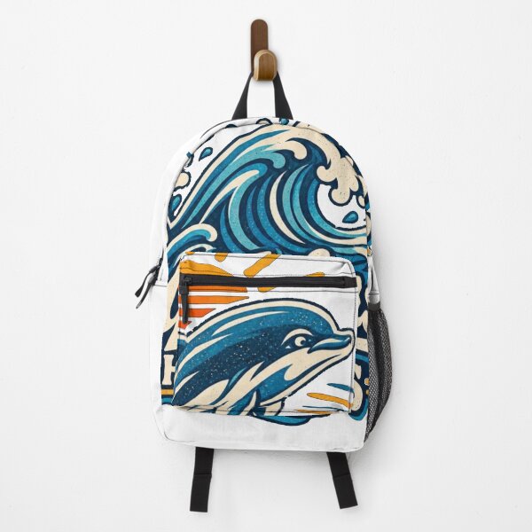 Item preview, Dolphins Ride the Waves T-Shirt | Vintage Retro Surf Design | Ocean Sunset Beach Tee designed and sold by ElegantPeople.