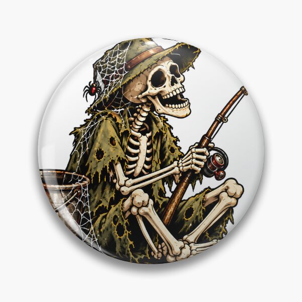 Item preview, Funny Skeleton Fishing Vintage Design designed and sold by Fishing iq.