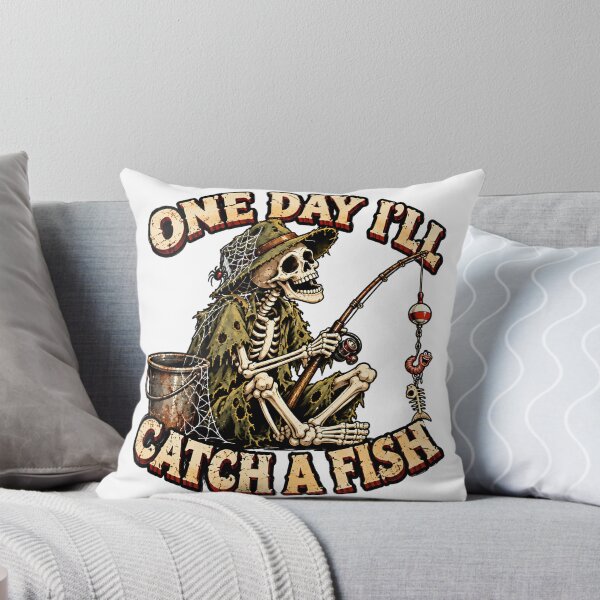 Item preview, Funny Skeleton Fishing Vintage Design designed and sold by Fishing iq.