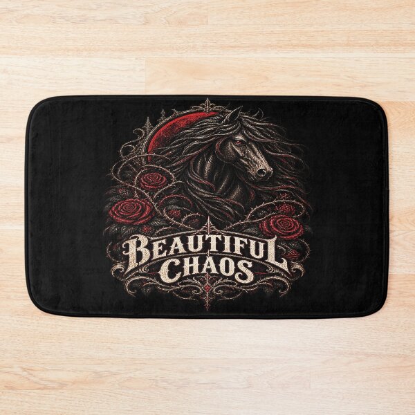 Item preview, Beautiful Chaos Gothic Horse – Dark Fantasy Black Horse & Crimson Roses designed and sold by TheInkRaven.