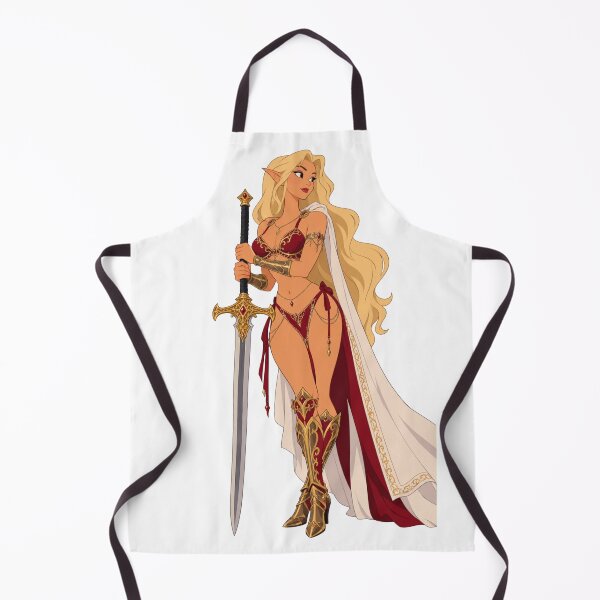 Item preview, Blonde Elf Warrior Sword Crimson Armor - Retro 90s Cartoon Style designed and sold by Hollow Moon Studios..