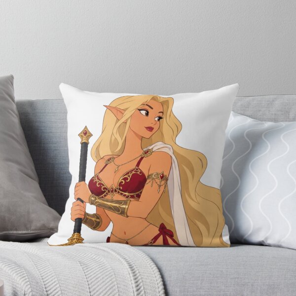 Item preview, Blonde Elf Warrior Sword Crimson Armor - Retro 90s Cartoon Style designed and sold by  Hollow Moon Studios..