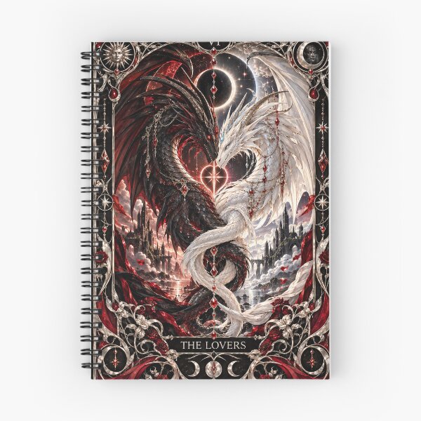 Item preview, The lovers tarot card, as dragons designed and sold by saranagliccuris.