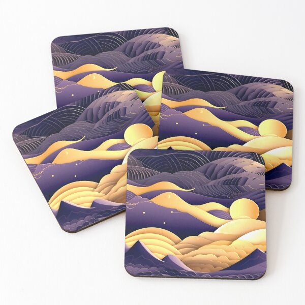 Item preview, Modern Decorative Purple Mountains And Golden Sun Abstract  designed and sold by DEC02.