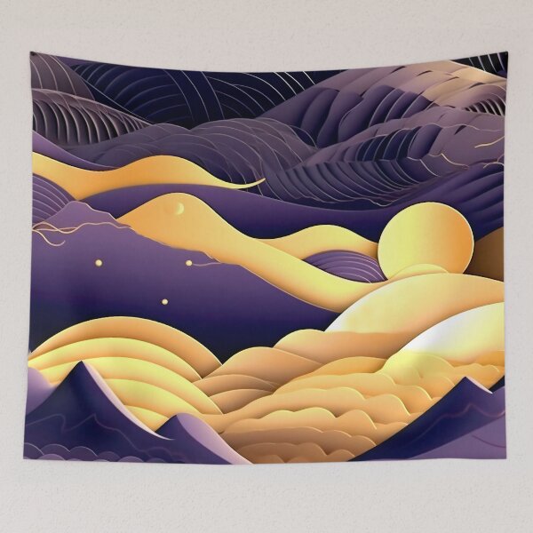 Item preview, Modern Decorative Purple Mountains And Golden Sun Abstract  designed and sold by DEC02.