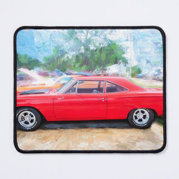 Item preview,  1968 Red Plymouth Satellite Sports Coupe Road Runner Muscle Car Art  designed and sold by RichFrancoCars.