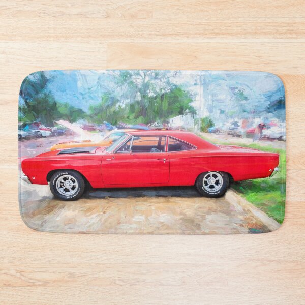 Item preview,  1968 Red Plymouth Satellite Sports Coupe Road Runner Muscle Car Art  designed and sold by RichFrancoCars.